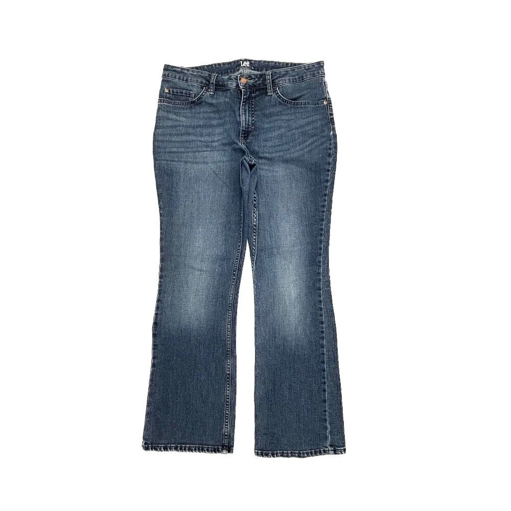 Lee Bootcut Women's size 12P Medium‎ Wash Blue Denim Jeans